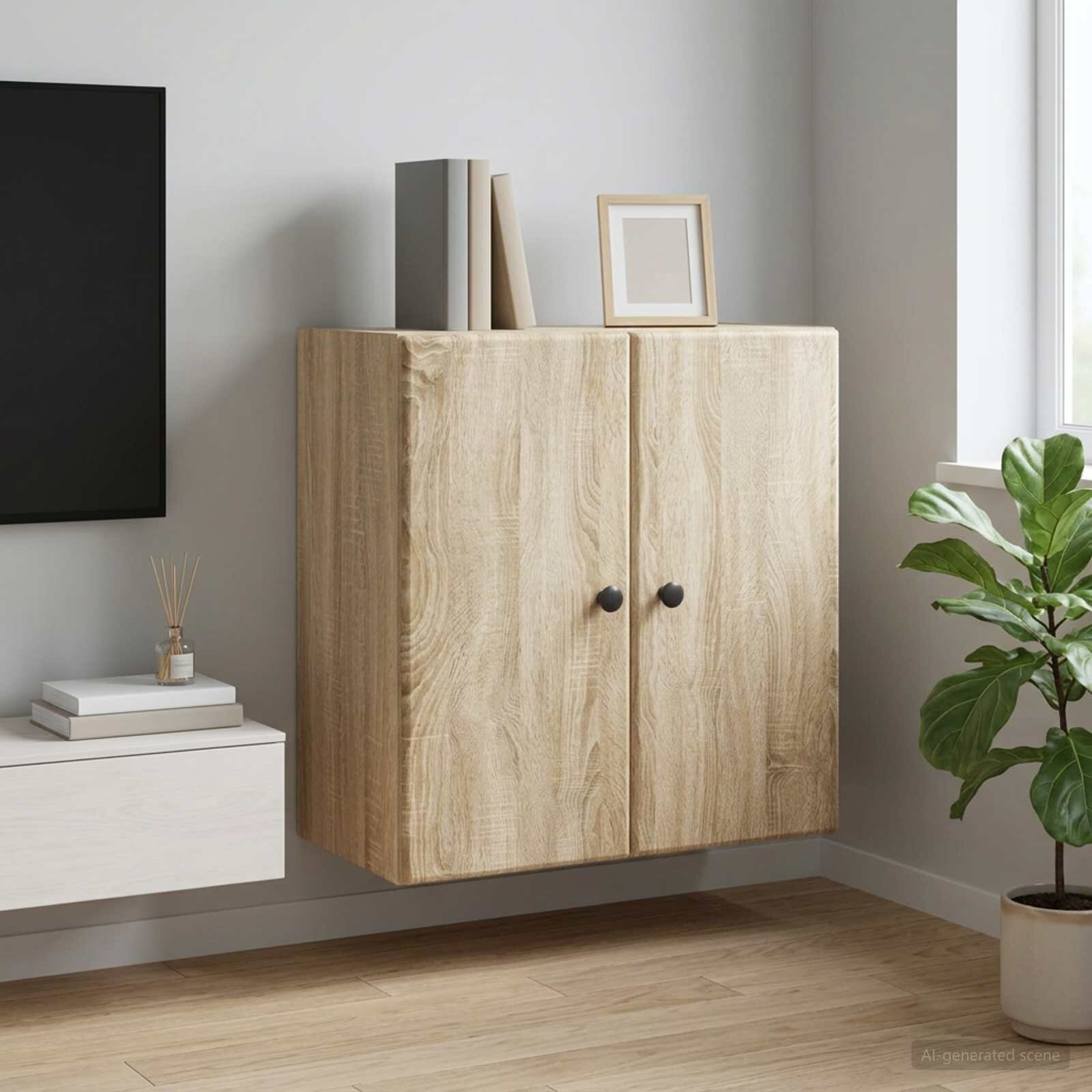 vidaXL Стенно шкафче 59 x 31 x 60 см Инженерна дървесина Дъб сонома