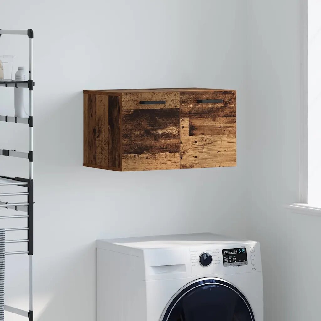vidaXL Стенно шкафче 60 x 365 x 35 cm Инженерна дървесина Старо дърво