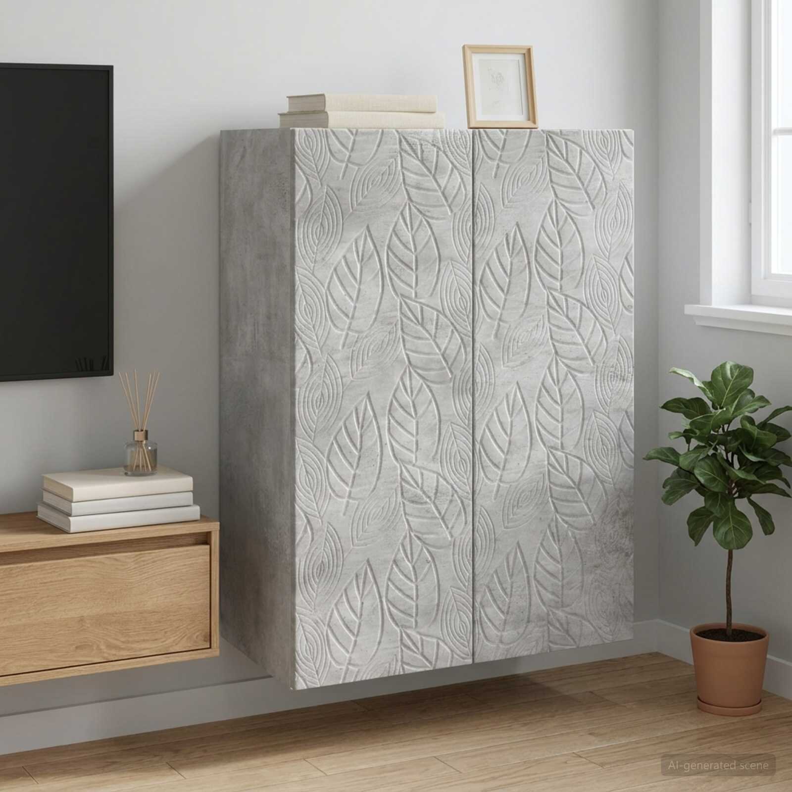 vidaXL Стенно шкафче 66 x 345 x 90 см Инженерна дървесина