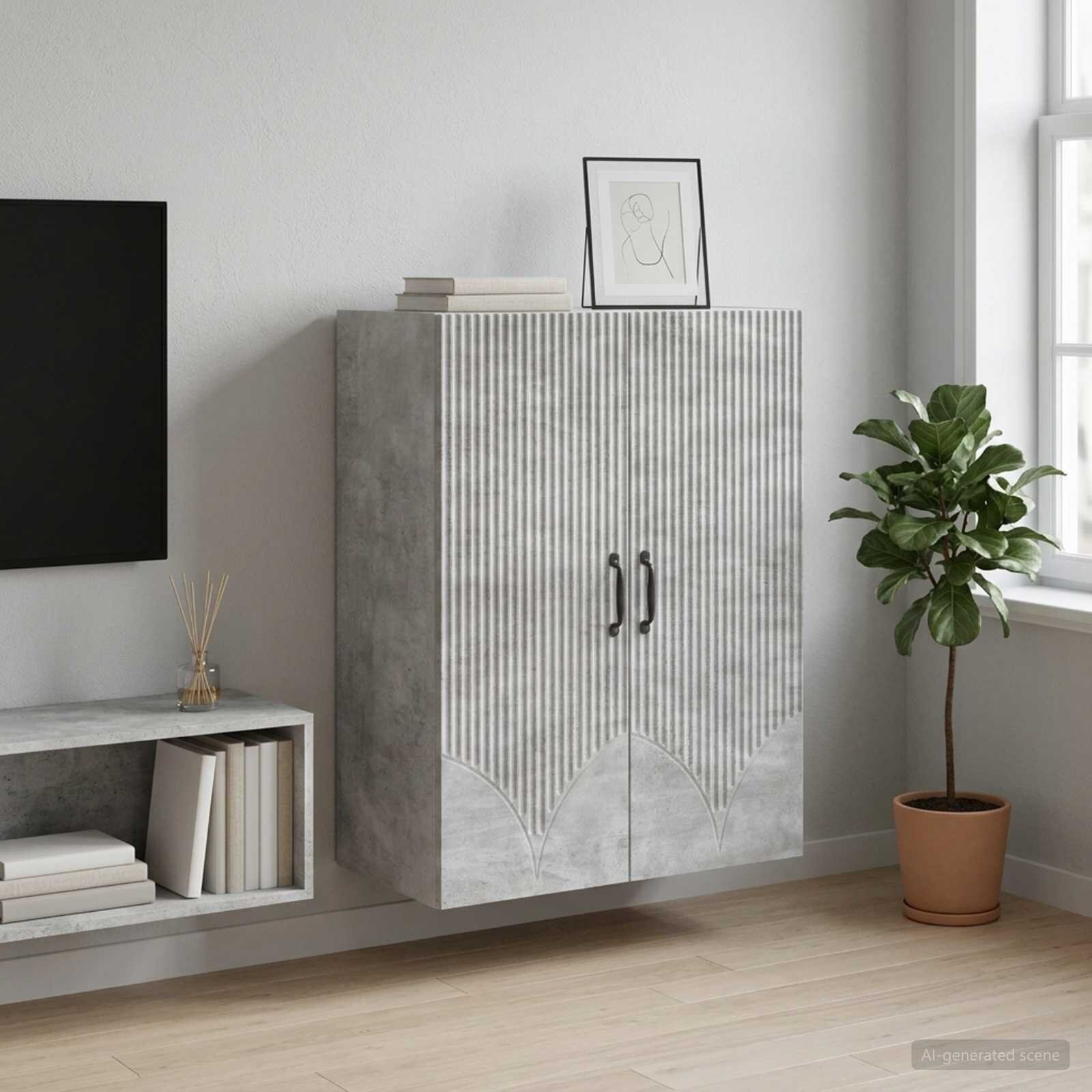 vidaXL Стенно шкафче 66 x 345 x 90 см Инженерна дървесина