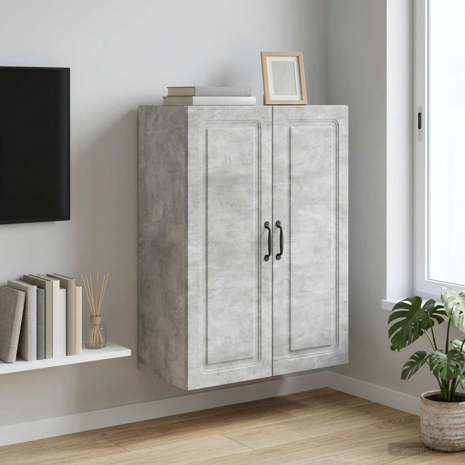 vidaXL Стенно шкафче 66 x 345 x 90 см Инженерна дървесина