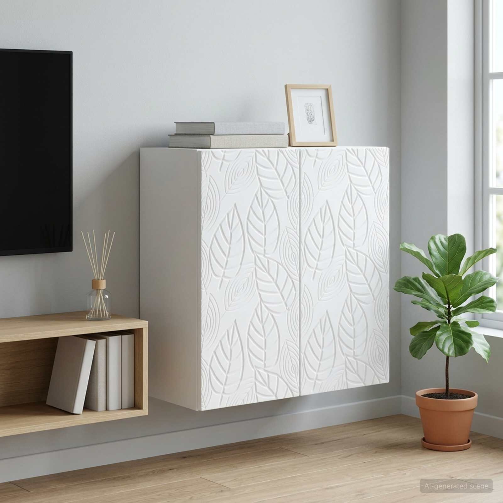 vidaXL Стенно шкафче Бяло 59 x 31 x 60 см Инженерна дървесина