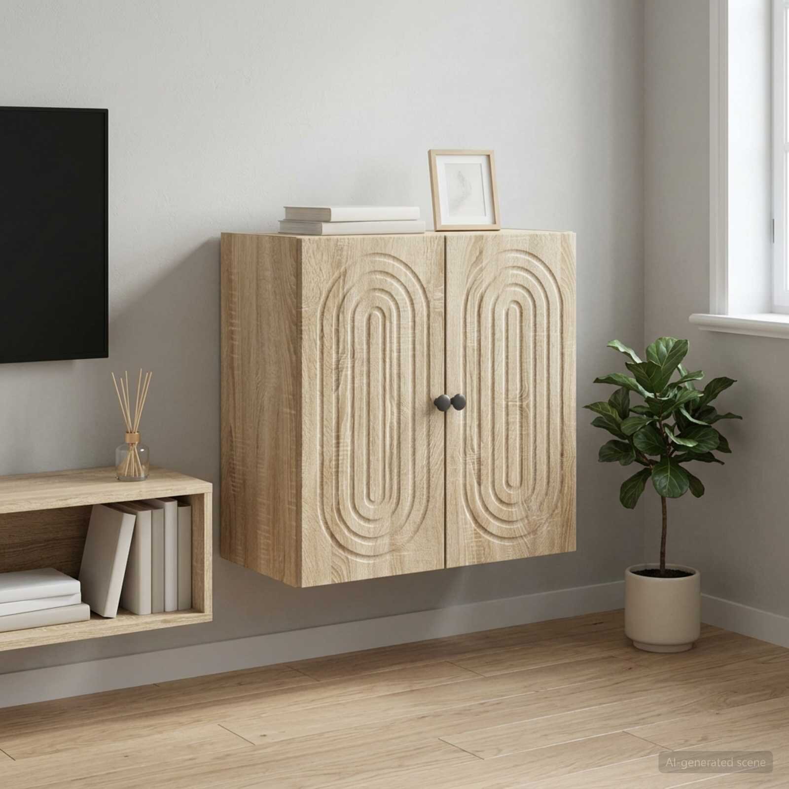 vidaXL Стенно шкафче Дъб сонома 59 x 31 x 60 см Инженерна дървесина