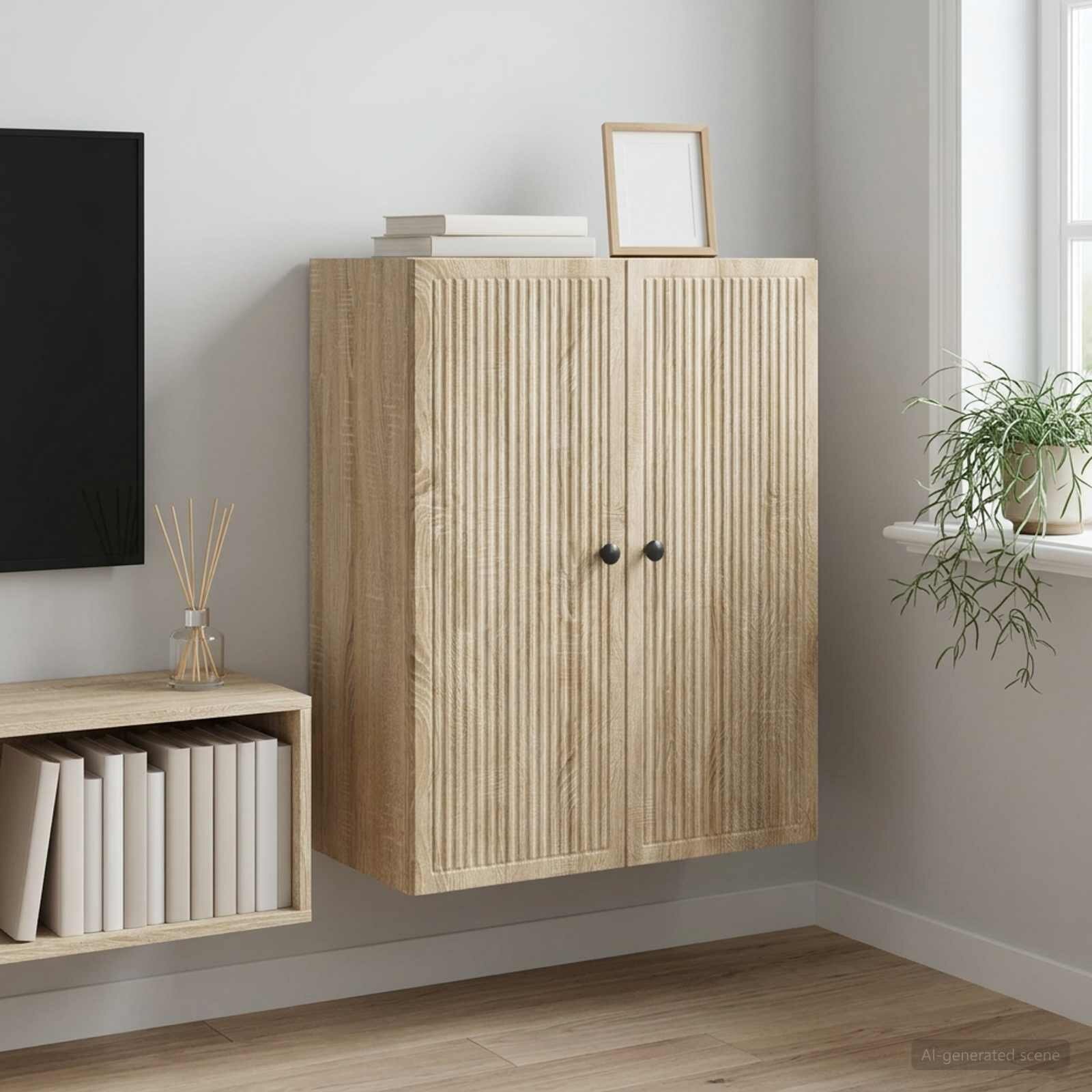 vidaXL Стенно шкафче Дъб сонома 66 x 345 x 90 см Инженерна дървесина