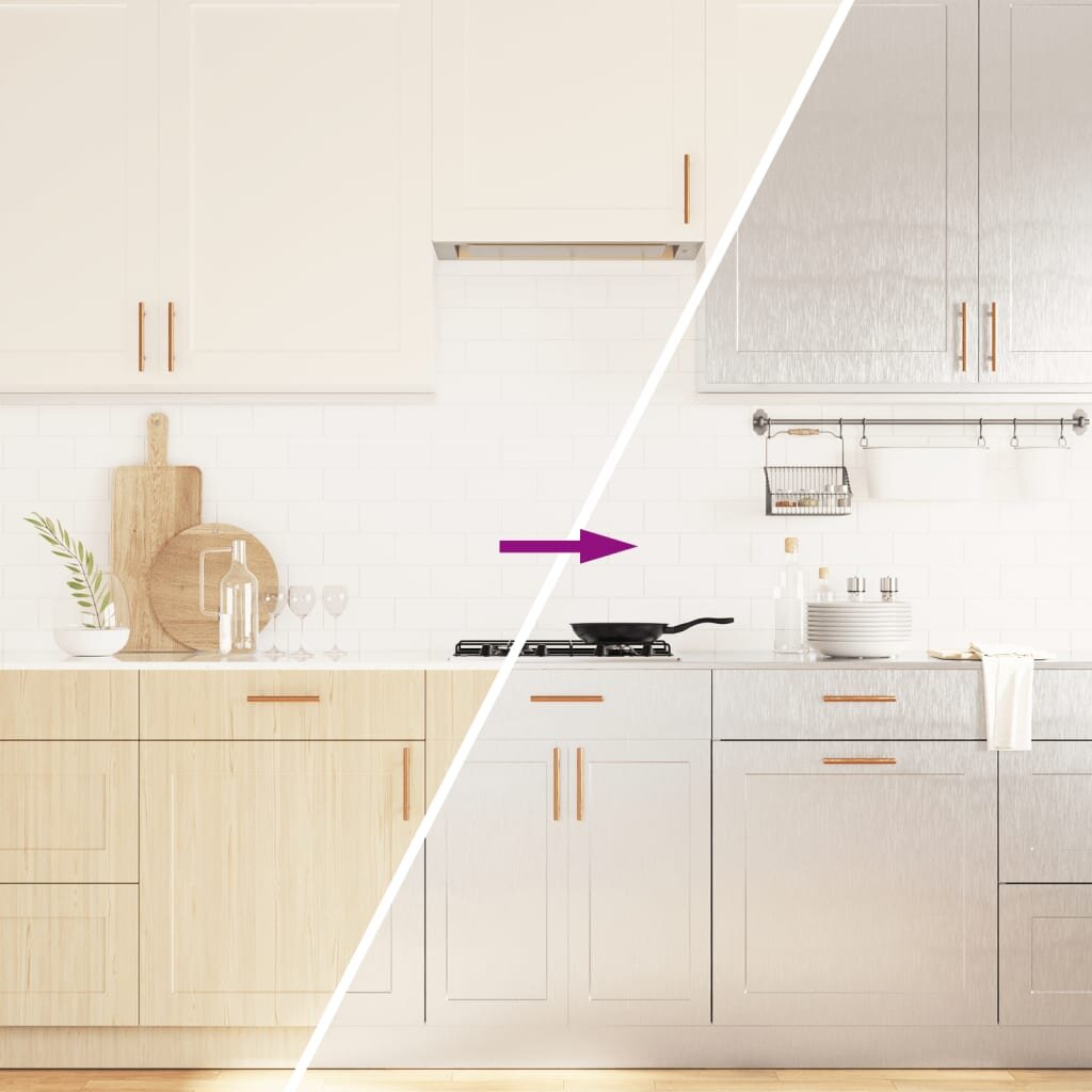 vidaXL Стикери за мебели самозалепващ сребрист 90x500 см PET
