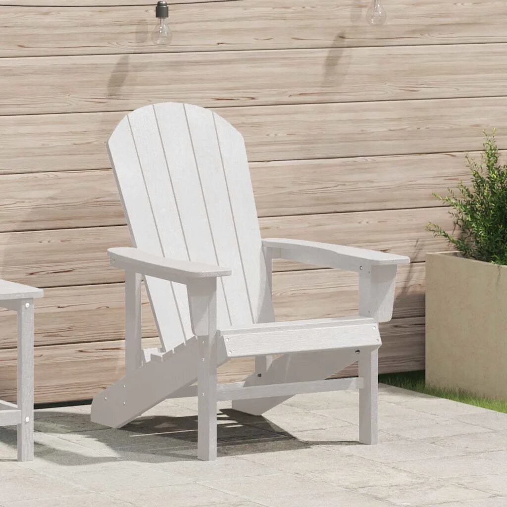 vidaXL Стол Adirondack Бяло HDPE