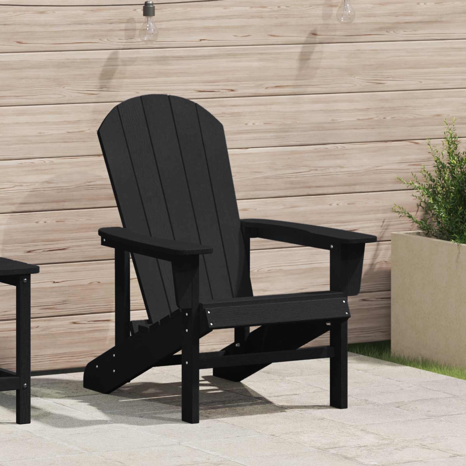 vidaXL Стол Adirondack Черно HDPE