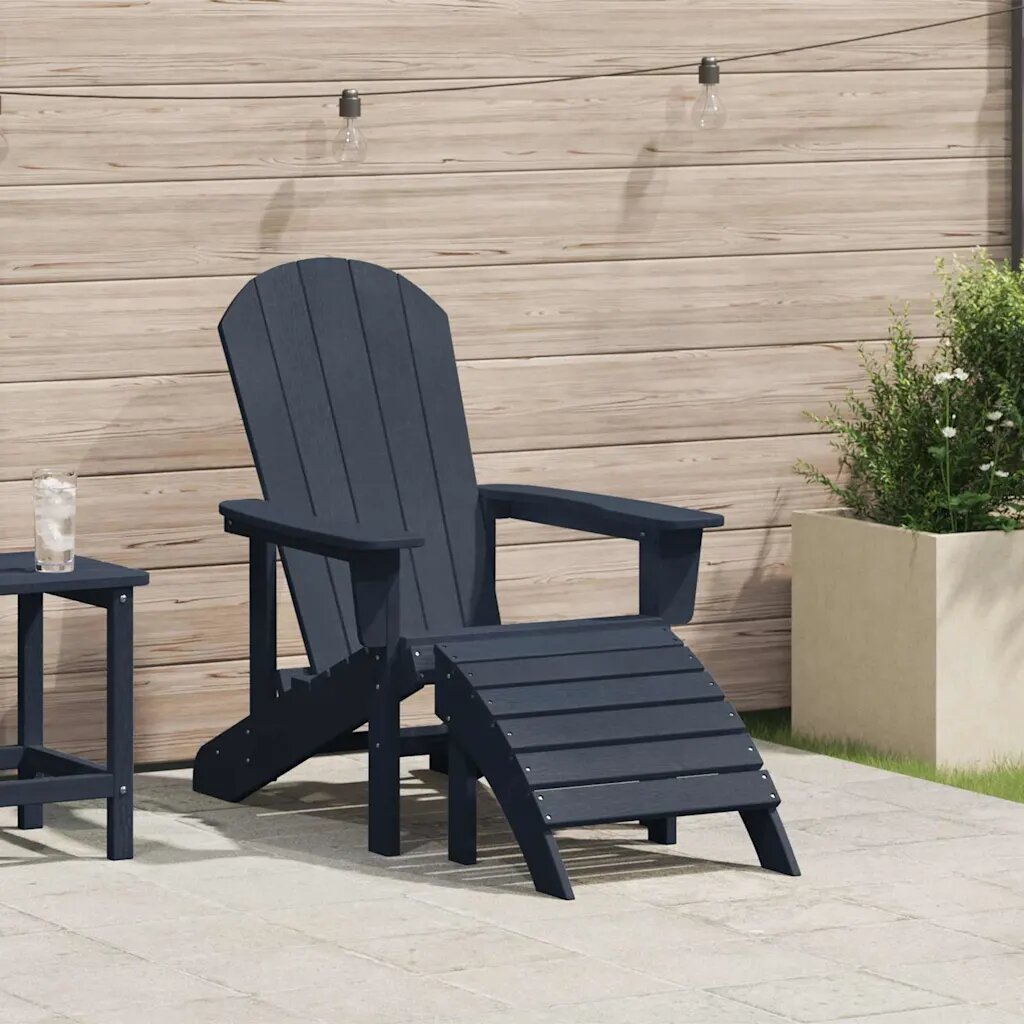 vidaXL Стол Adirondack Морски син HDPE