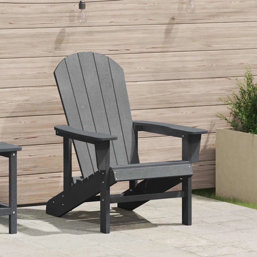 vidaXL Стол Adirondack Светлосиво HDPE