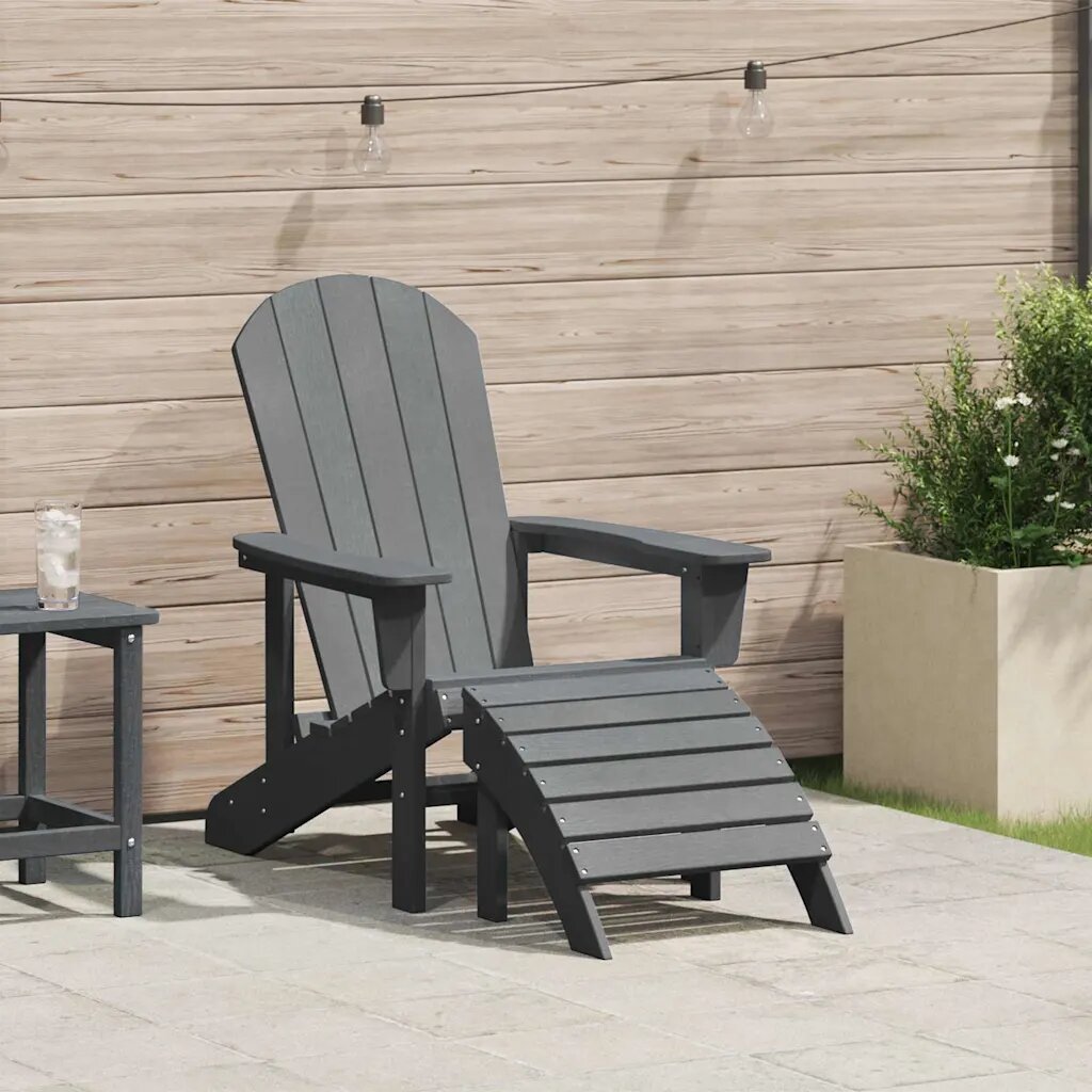 vidaXL Стол Adirondack Светлосиво HDPE