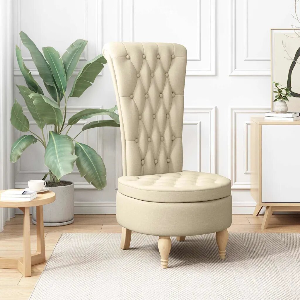 vidaXL Стол с тапицерия Крем 565 x 70 x 110 см текстил