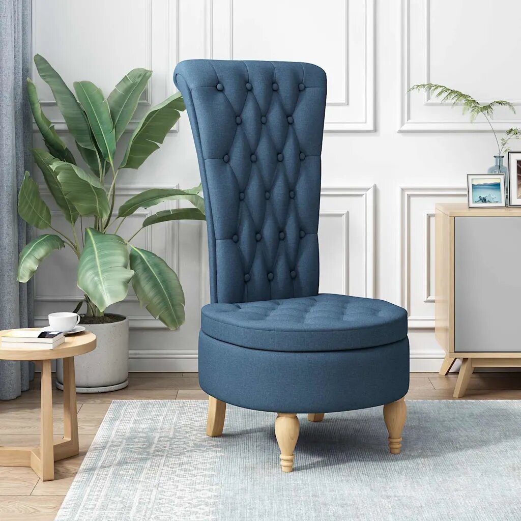vidaXL Стол с тапицерия Синьо 565 x 70 x 110 см текстил