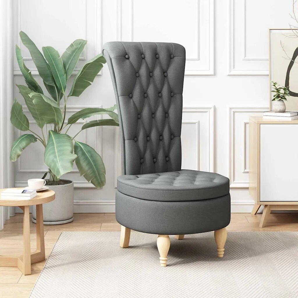 vidaXL Стол с тапицерия Тъмен сив 565 x 70 x 110 см текстил