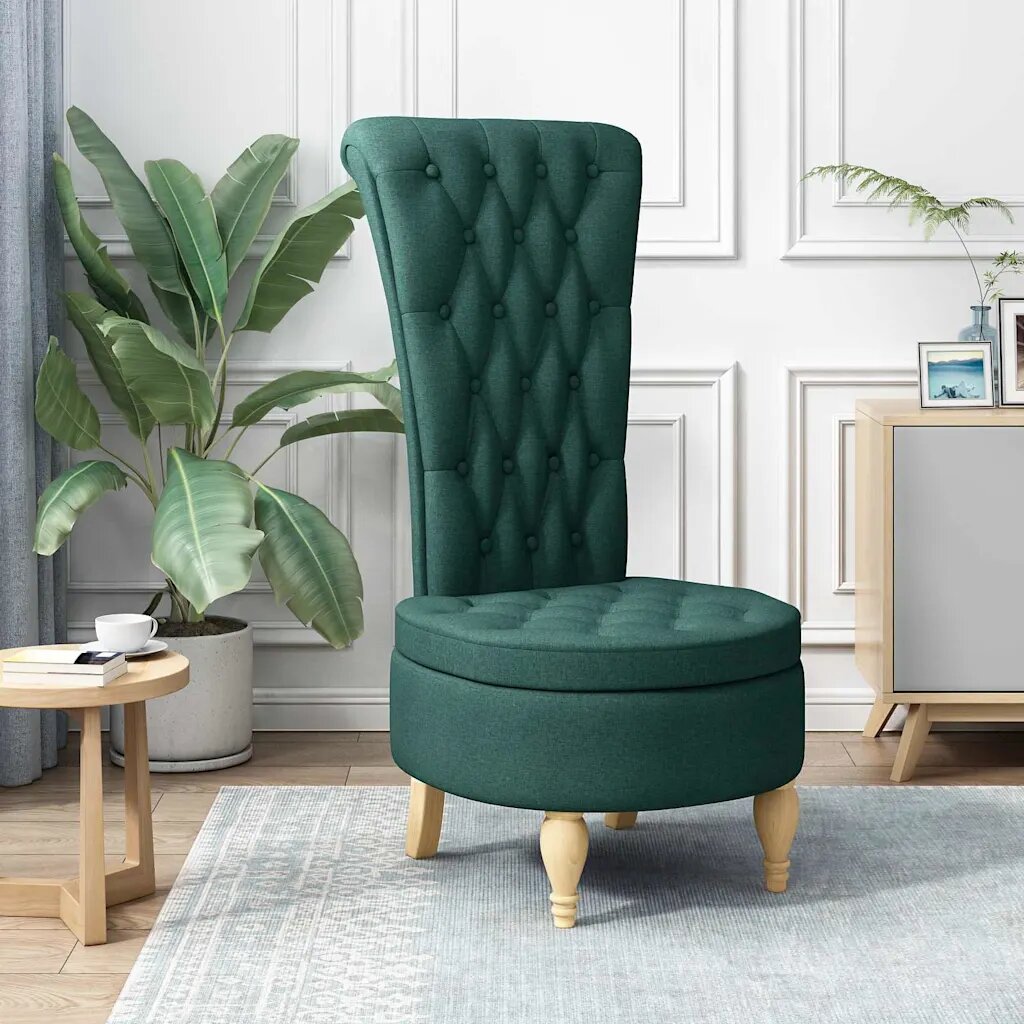 vidaXL Стол с тапицерия Тъмен зелен 565 x 70 x 110 см текстил