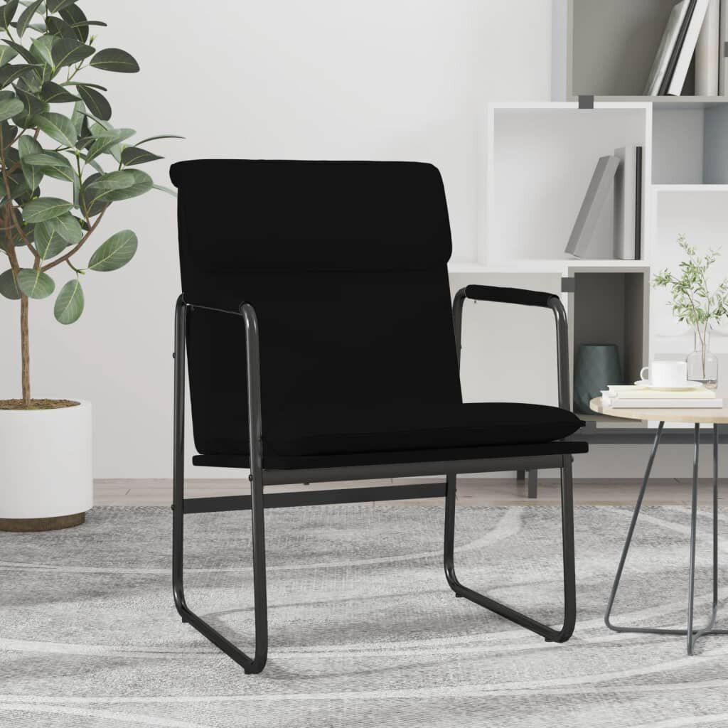 vidaXL Стол шезлонг черен 55x64x80 см изкуствена кожа