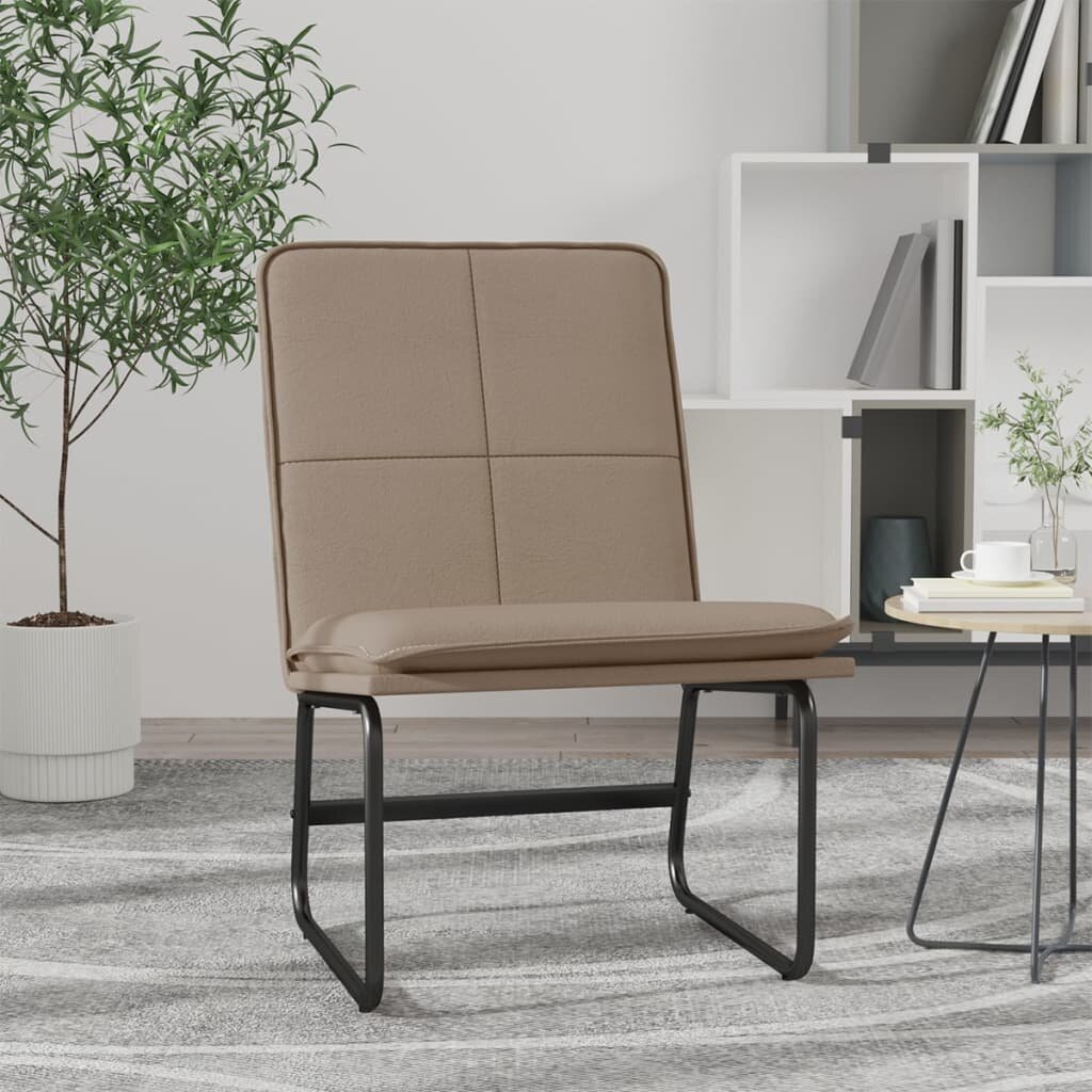 vidaXL Стол шезлонг капучино 54x75x76 см изкуствена кожа
