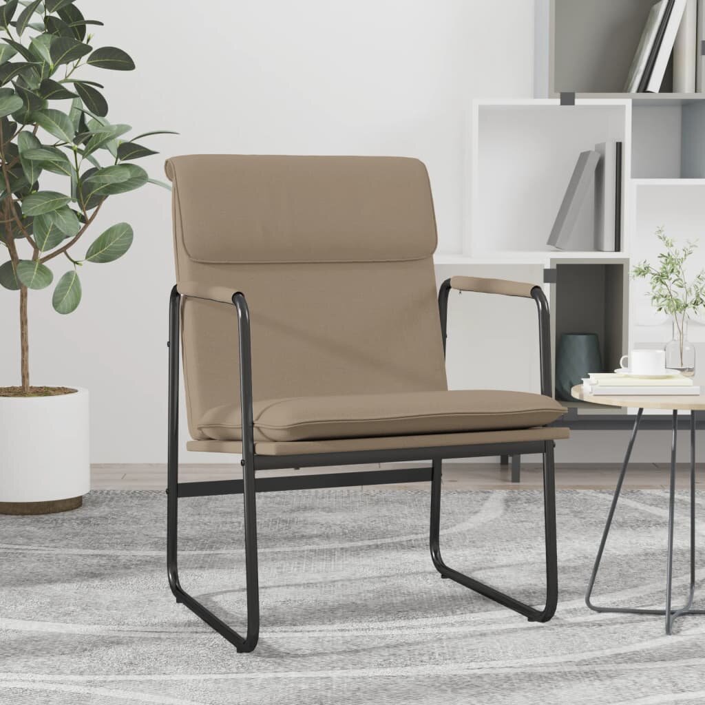 vidaXL Стол шезлонг капучино 55x64x80 см изкуствена кожа