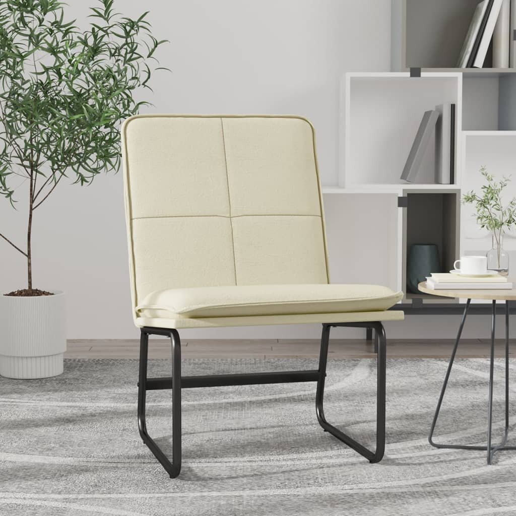 vidaXL Стол шезлонг кремав 54x75x76 см изкуствена кожа