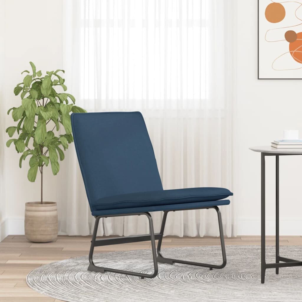 vidaXL Стол шезлонг син 52x75x76 см текстил