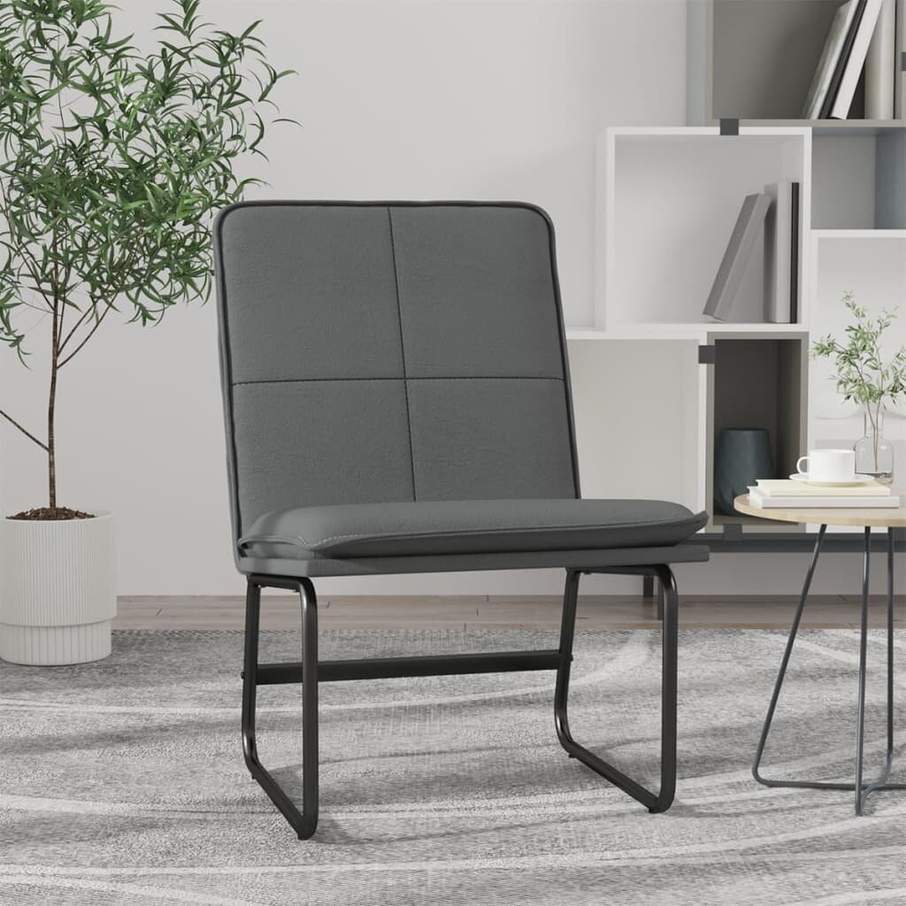 vidaXL Стол шезлонг сив 54x75x76 см изкуствена кожа
