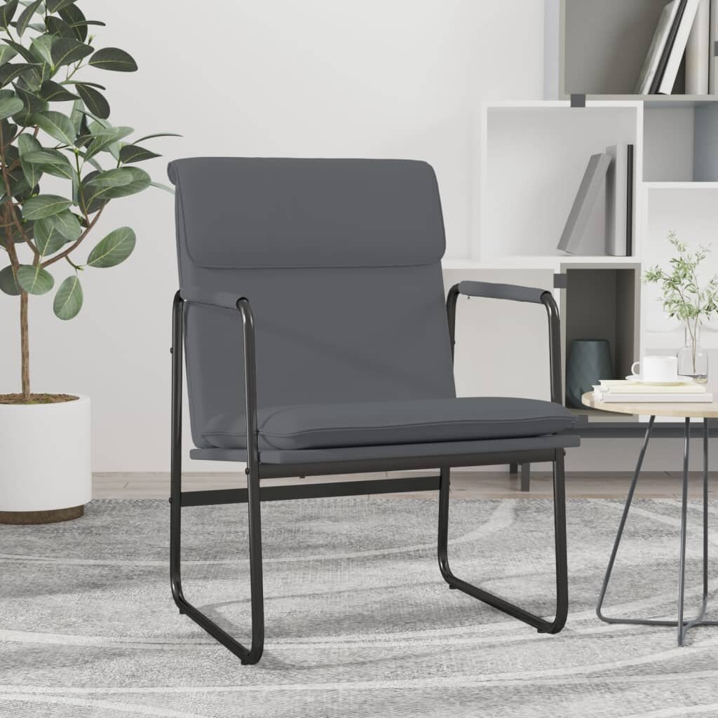vidaXL Стол шезлонг сив 55x64x80 см изкуствена кожа