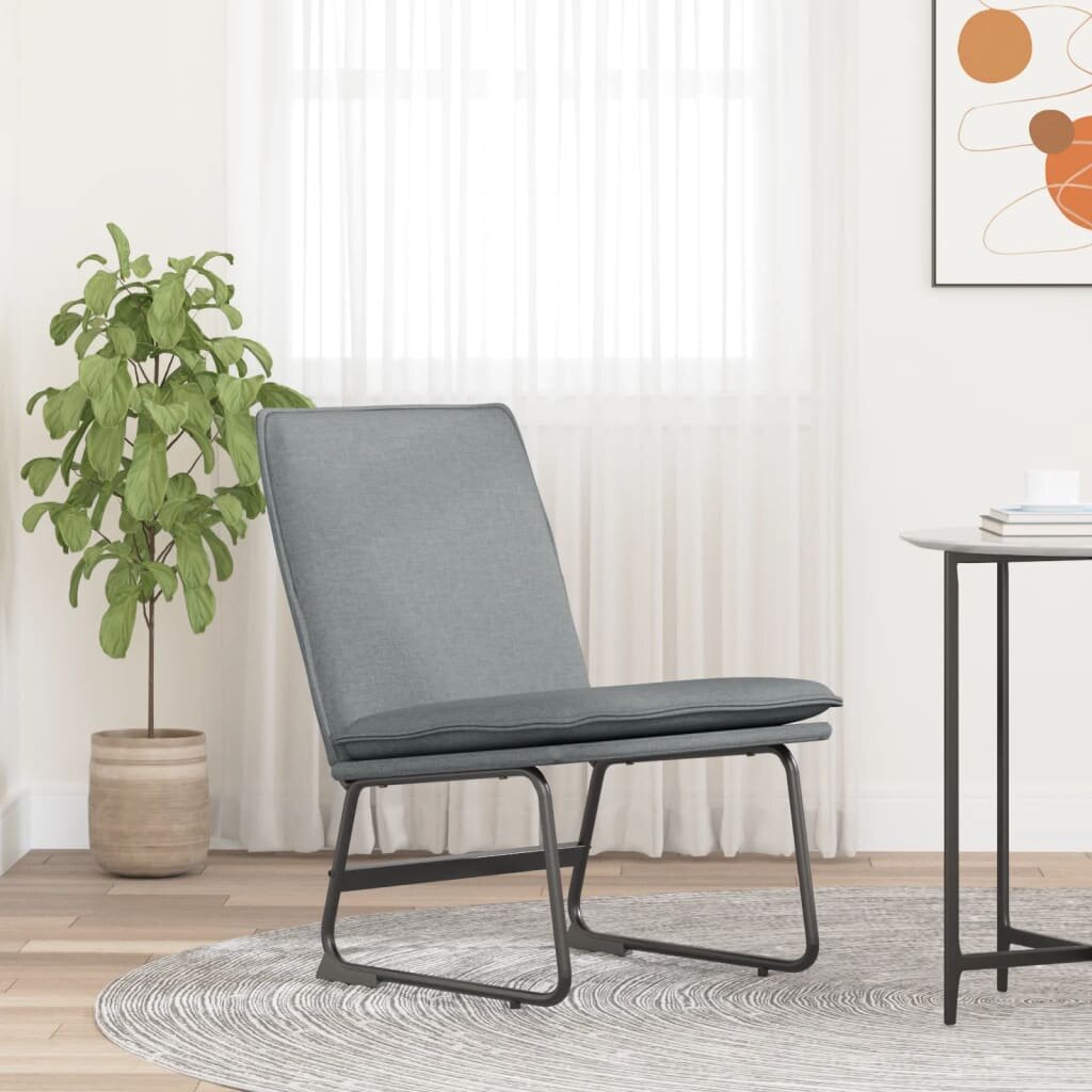 vidaXL Стол шезлонг светлосив 52x75x76 см текстил
