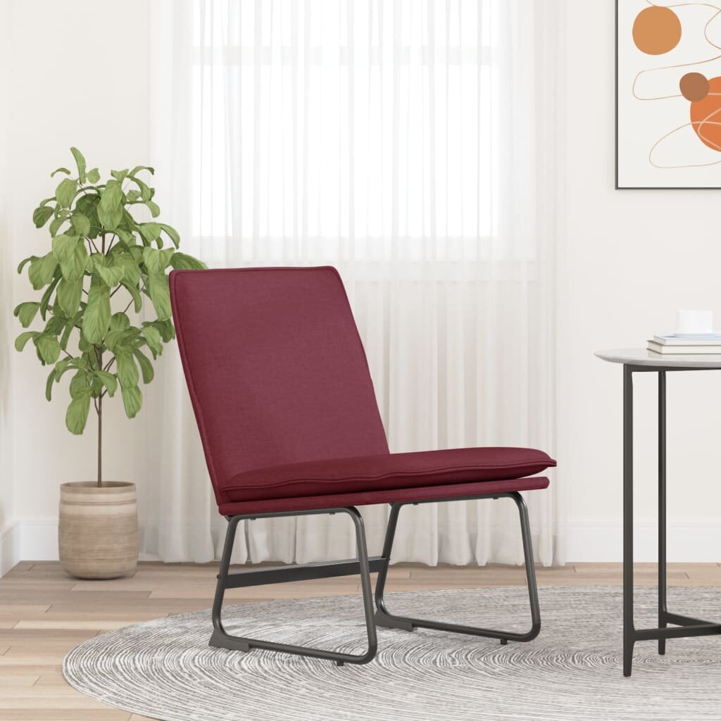 vidaXL Стол шезлонг виненочервен 52x75x76 см текстил