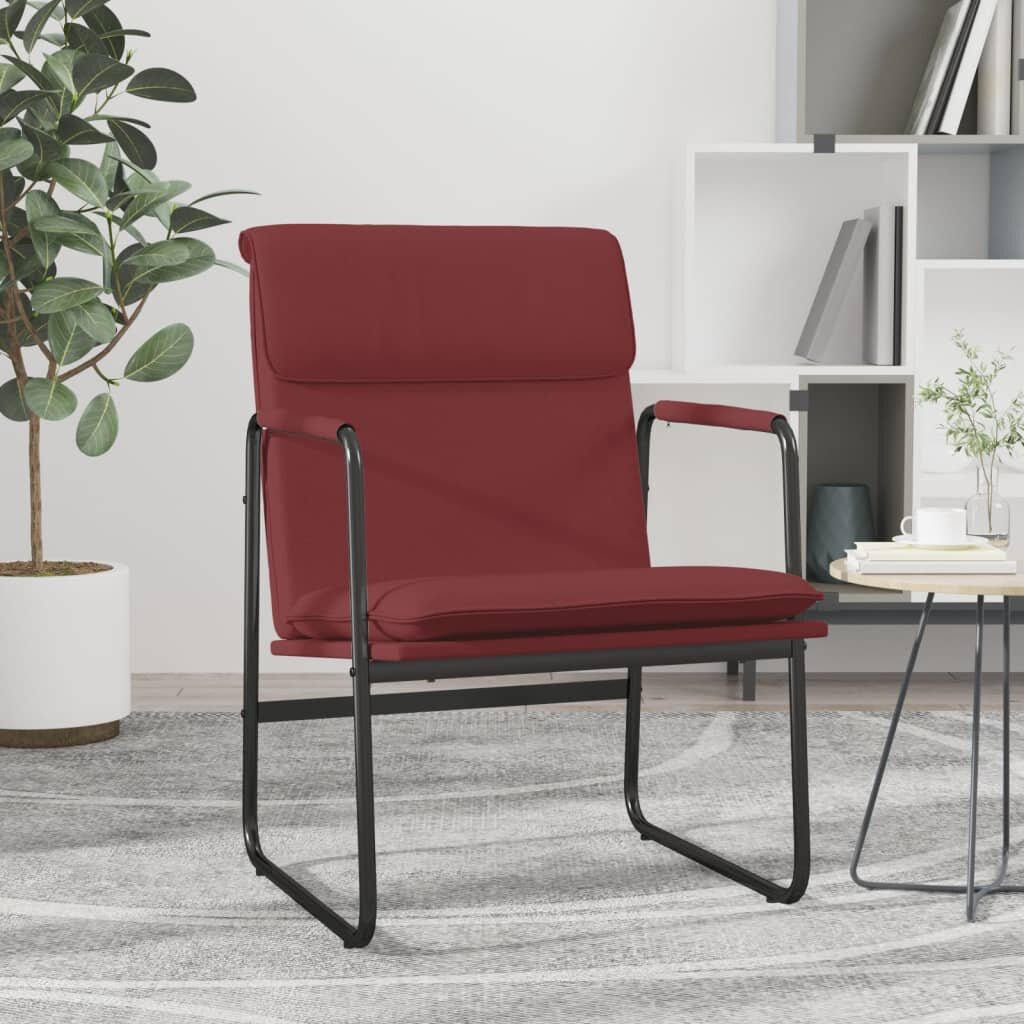 vidaXL Стол шезлонг виненочервен 55x64x80 см изкуствена кожа