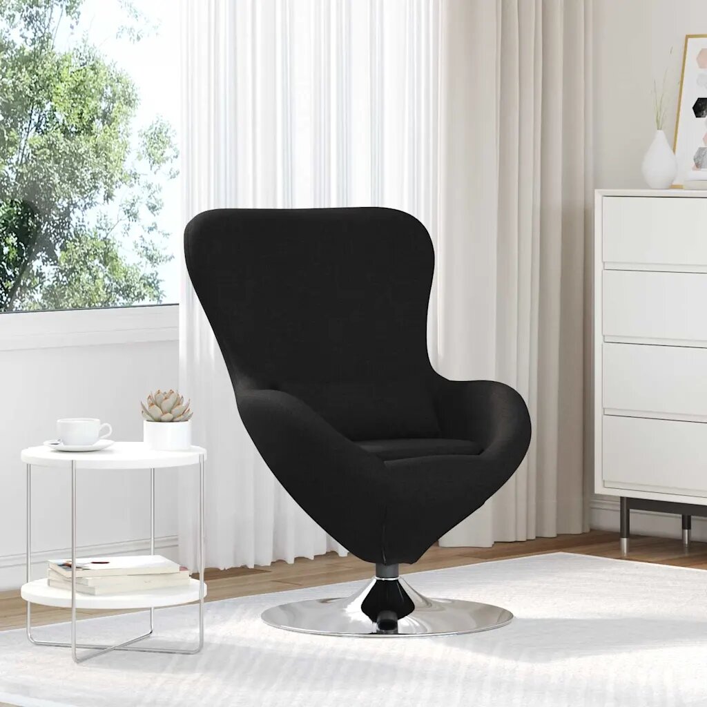 vidaXL Стол яйце Черно 63 x 73 x 90 см текстил
