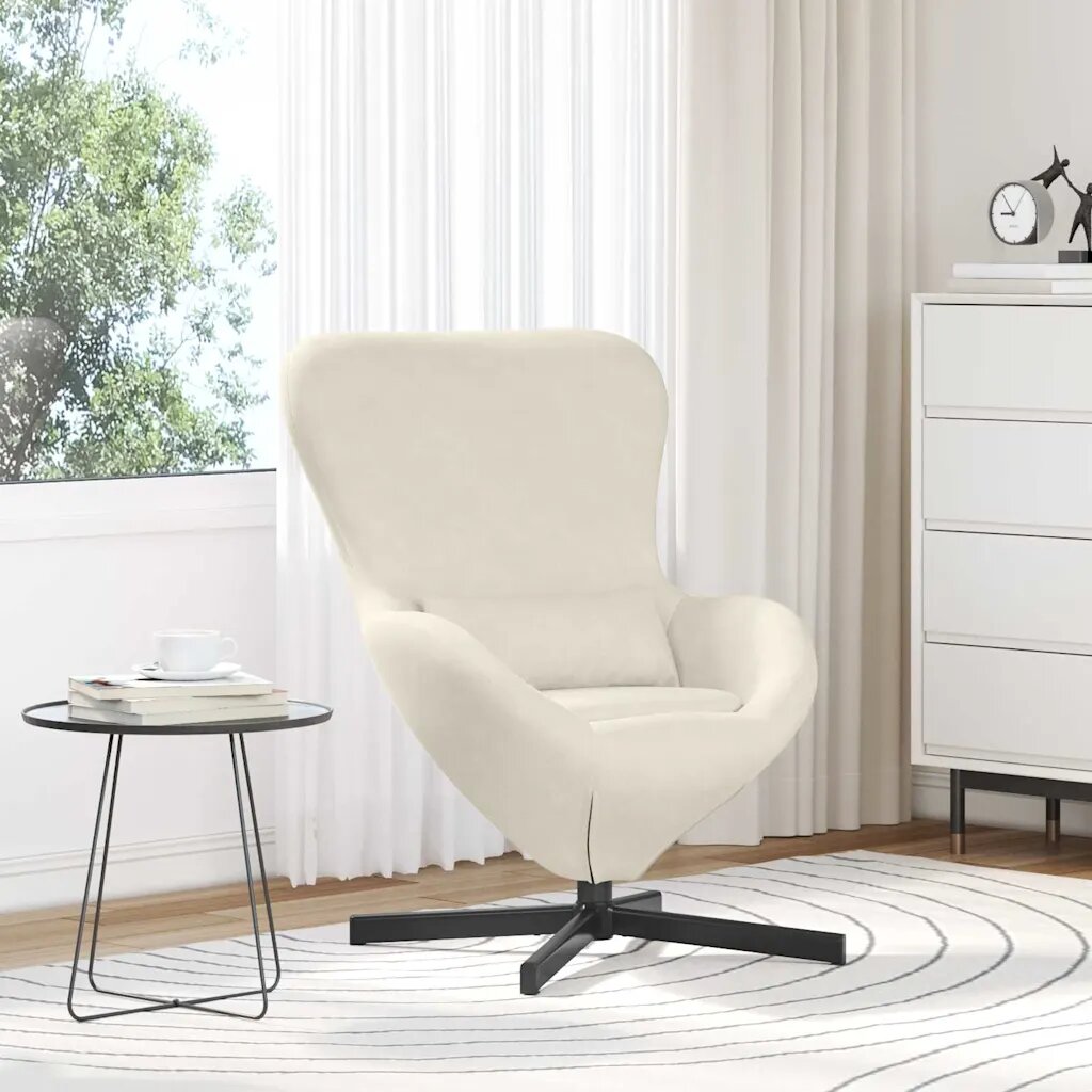 vidaXL Стол яйце Крем 63 x 73 x 90 см Кадифе