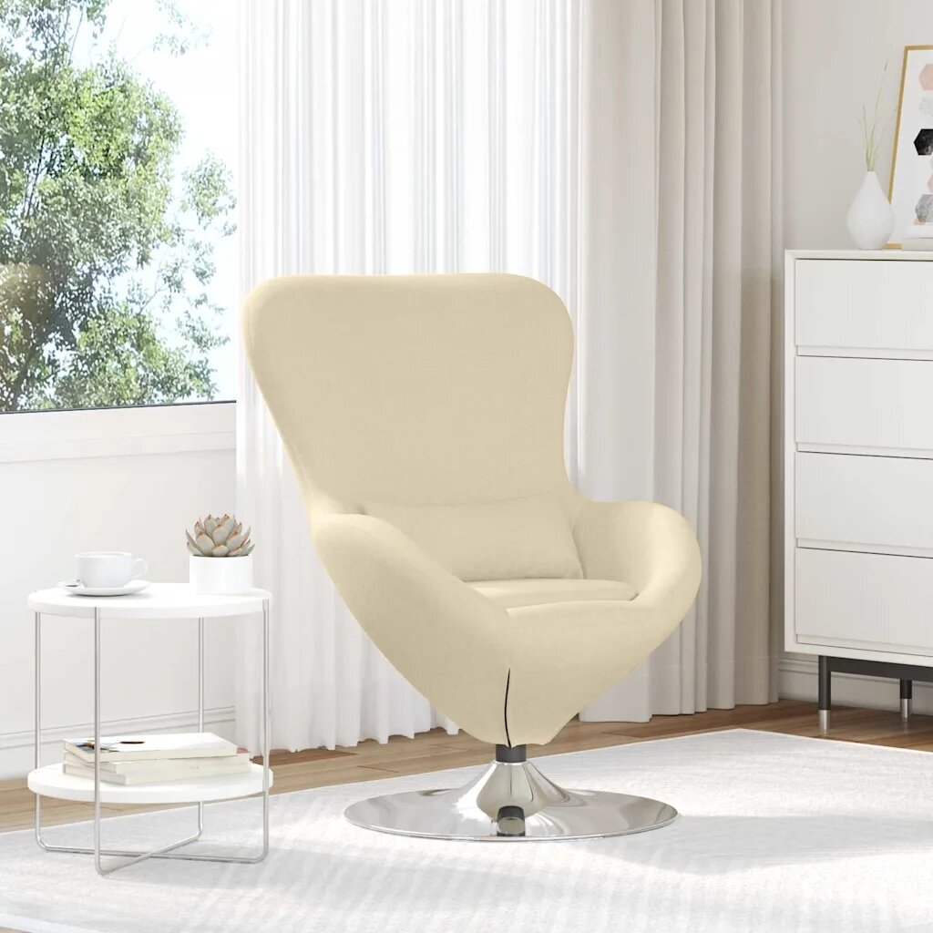 vidaXL Стол яйце Крем 63 x 73 x 90 см текстил