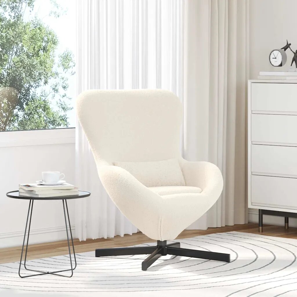 vidaXL Стол яйце Крем 63 x 73 x 90 см текстил