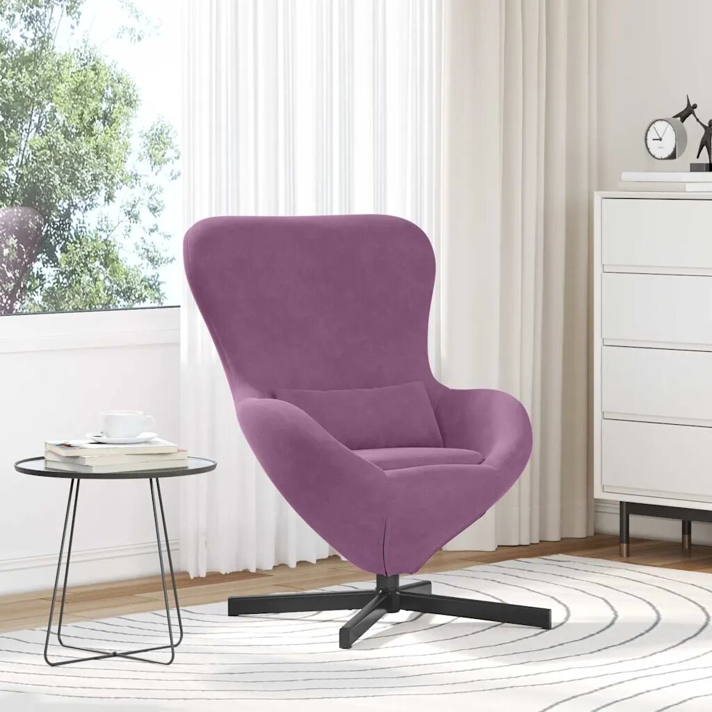vidaXL Стол яйце Лилаво 63 x 73 x 90 см Кадифе
