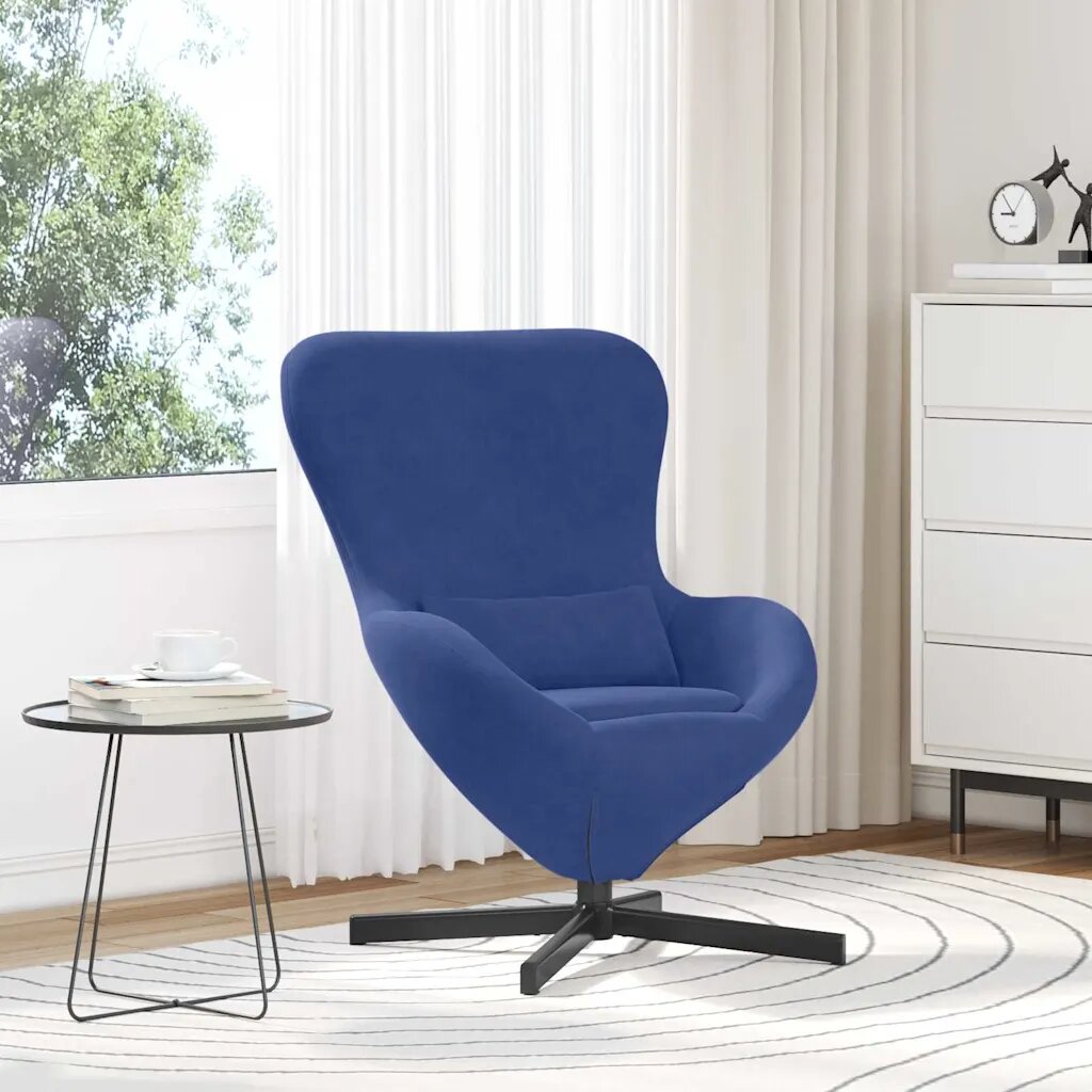 vidaXL Стол яйце Полицейско синьо 63 x 73 x 90 см Кадифе