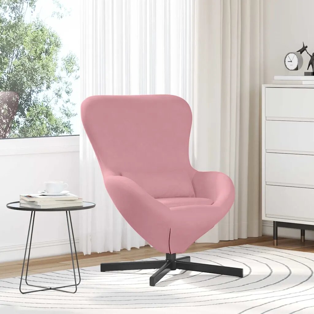 vidaXL Стол яйце Розово 63 x 73 x 90 см Кадифе