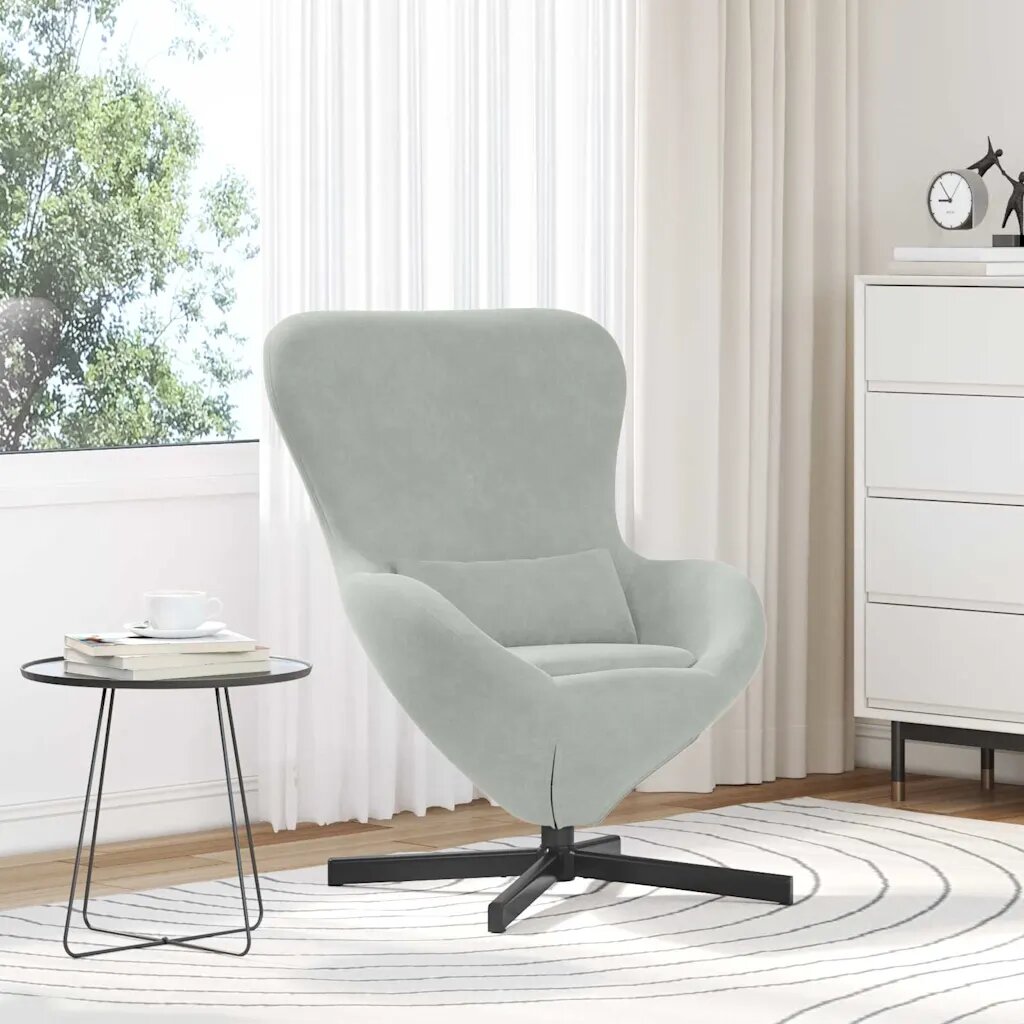 vidaXL Стол яйце Светлосиво 63 x 73 x 90 см Кадифе