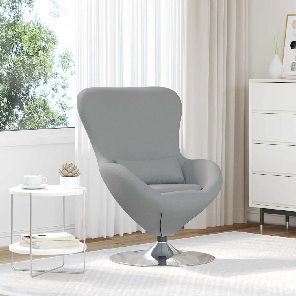 vidaXL Стол яйце Светлосиво 63 x 73 x 90 см текстил