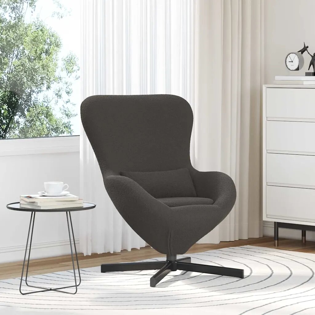 vidaXL Стол яйце Тъмен сив 63 x 73 x 90 см текстил