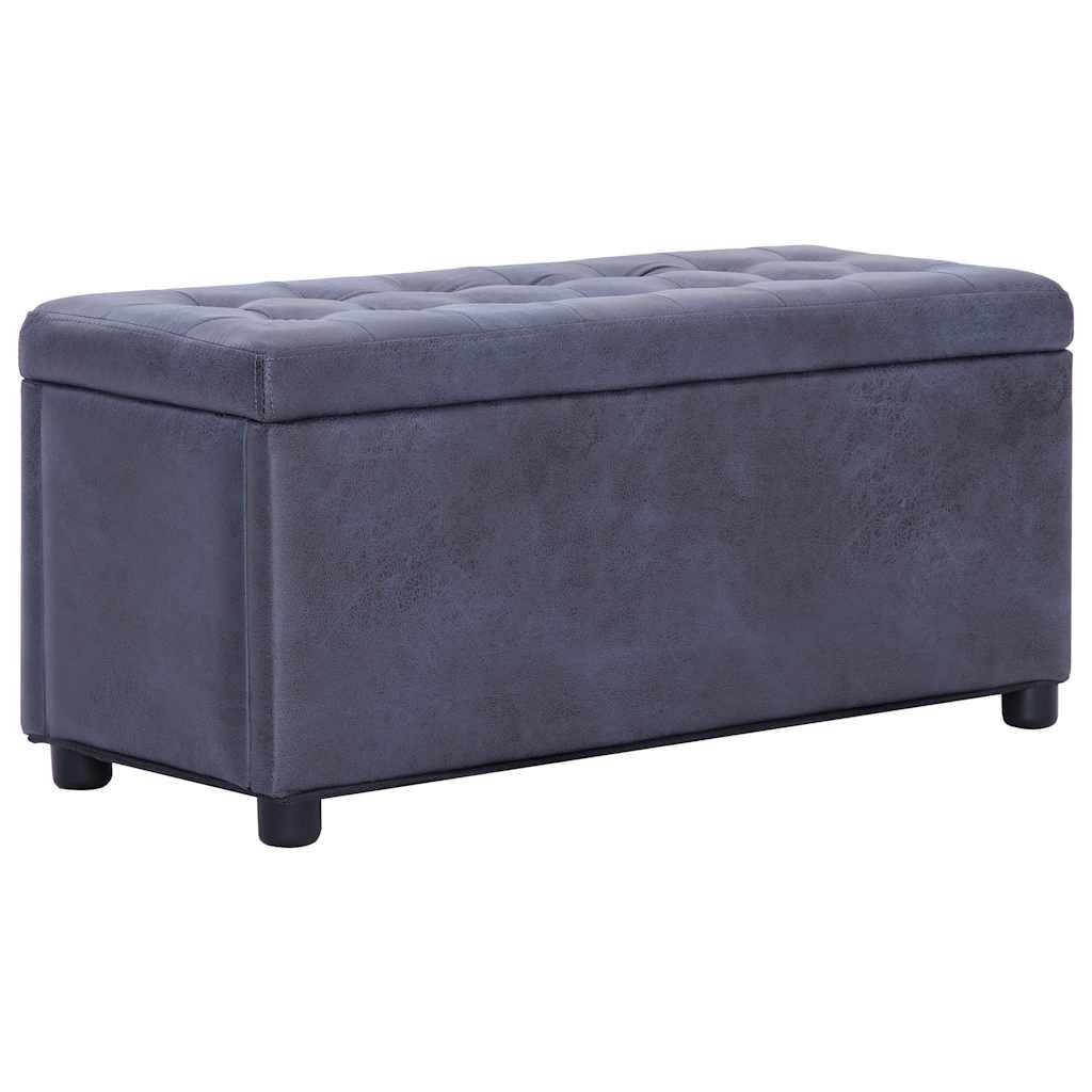 vidaXL Storage Ottoman 875 cm Grey Faux Suede Leather