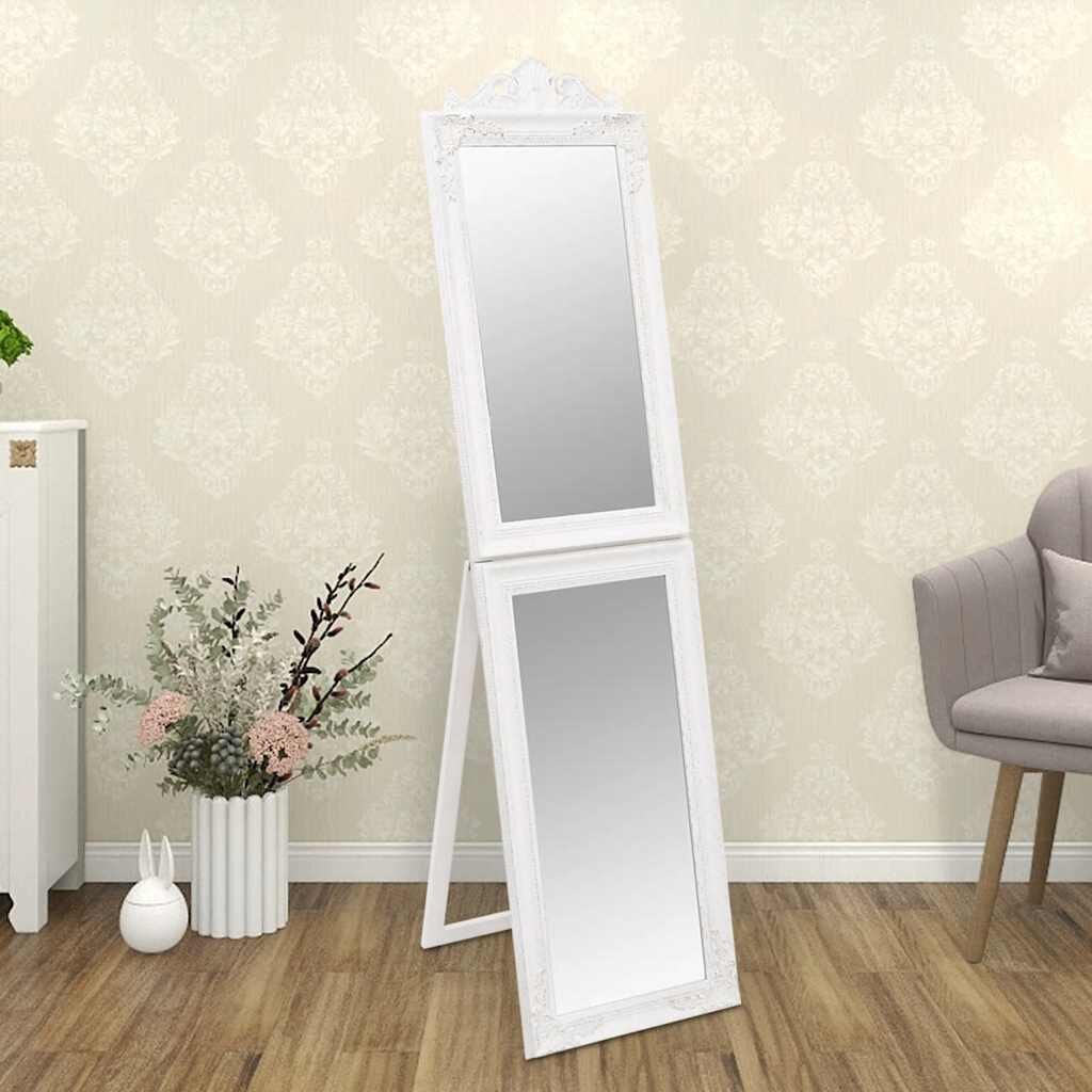 vidaXL Стоящо огледало бяло 50x200 см