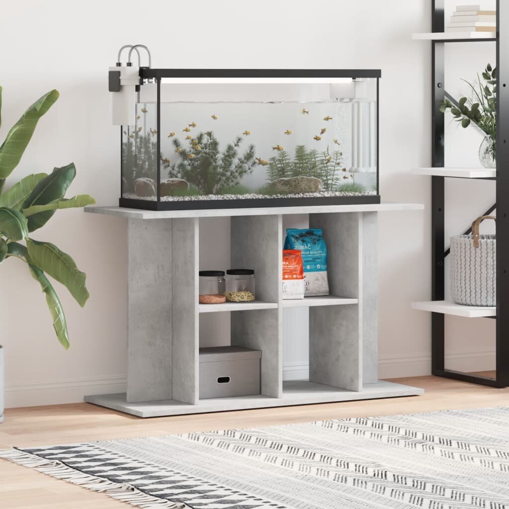 vidaXL Стойка за аквариум бетонна сива 100x40x60 см инженерно дърво
