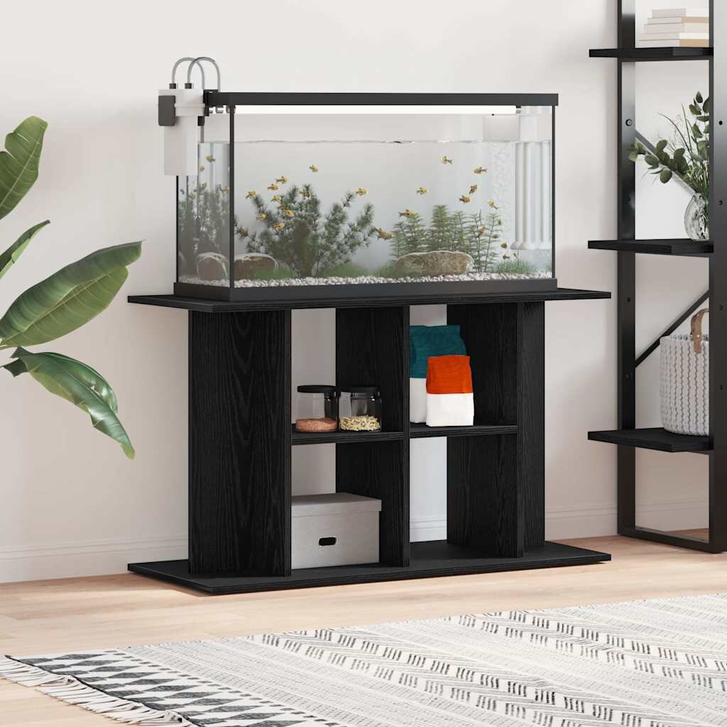 vidaXL Стойка за аквариум черен дъб 100x40x60 см инженерно дърво