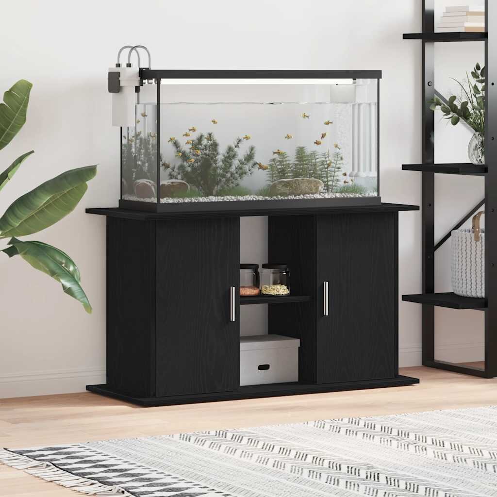 vidaXL Стойка за аквариум черен дъб 101x41x58 см инженерно дърво