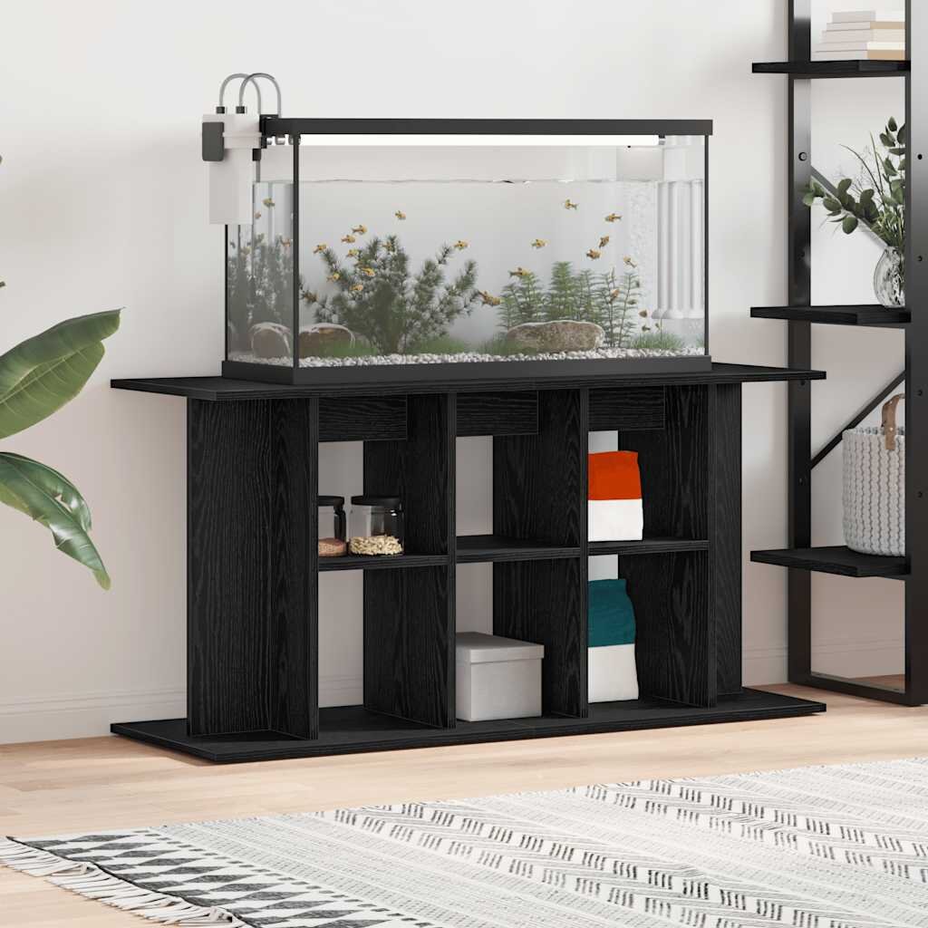 vidaXL Стойка за аквариум черен дъб 120x40x60 см инженерно дърво