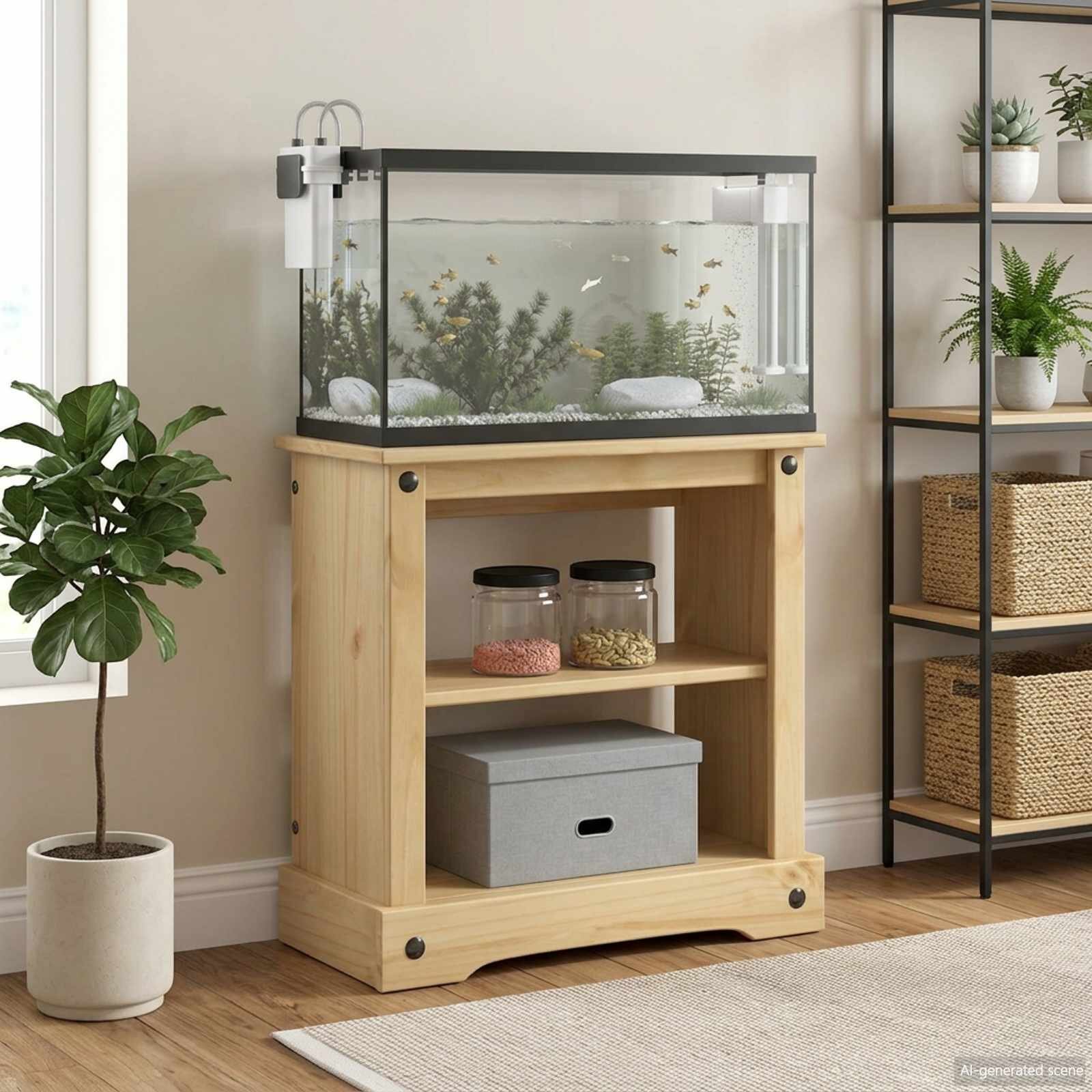 vidaXL Стойка за аквариум CORONA Кафяво 605 x 30 x 60 см 150 кг
