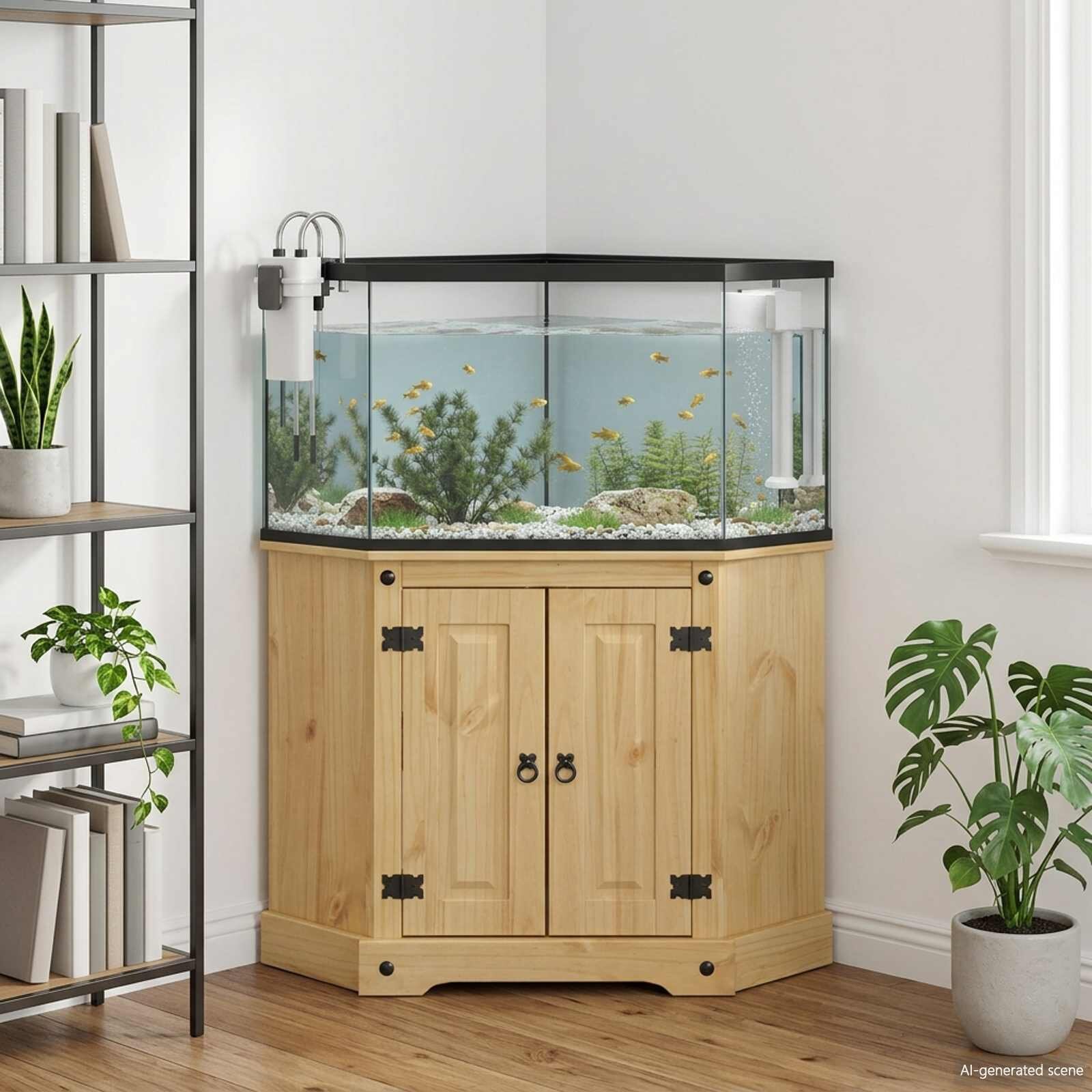 vidaXL Стойка за аквариум CORONA Кафяво 70 x 70 x 73 cm 300 кг