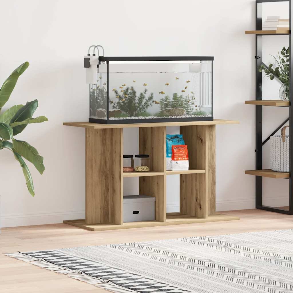 vidaXL Стойка за аквариум дъб 100x40x60 см инженерно дърво