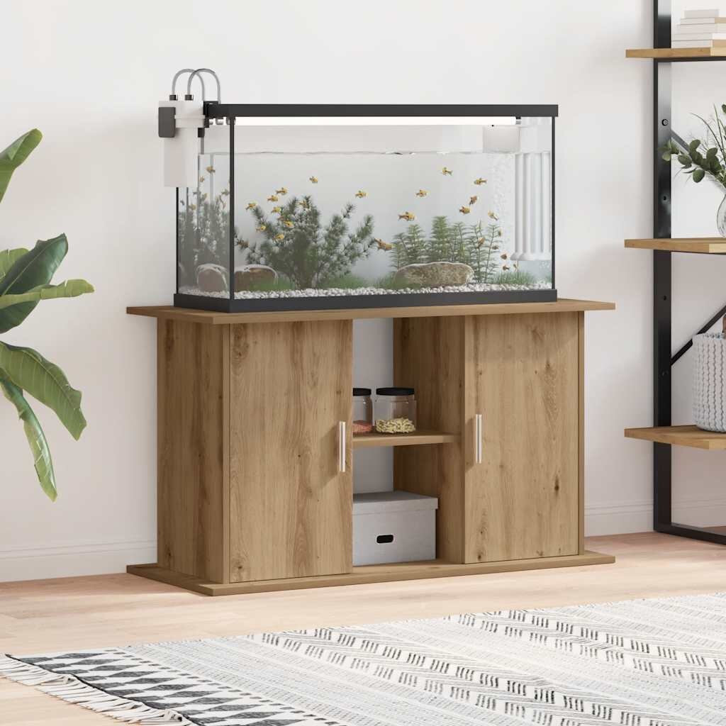 vidaXL Стойка за аквариум дъб 101x41x58 см инженерно дърво