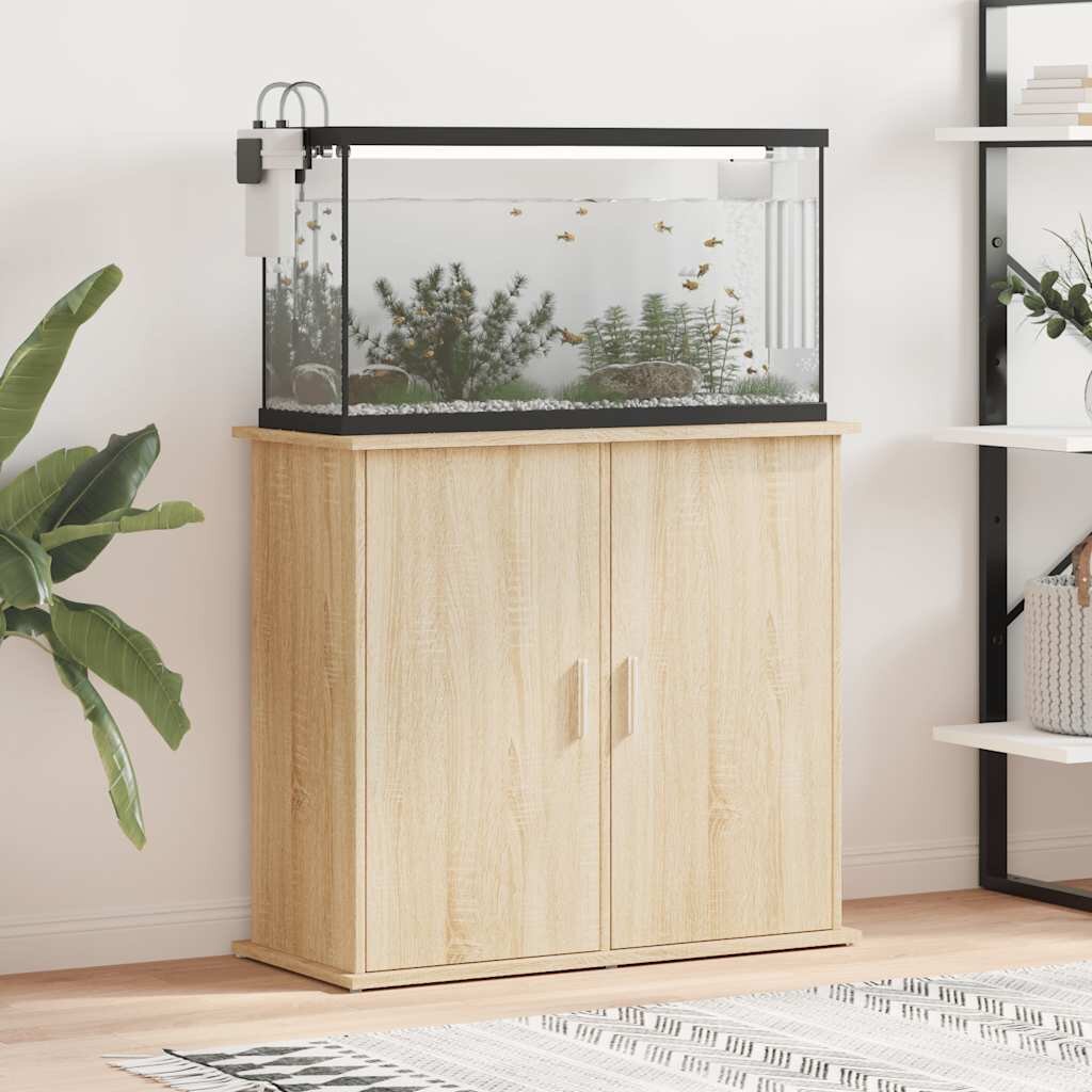 vidaXL Стойка за аквариум дъб сонома 81x36x73 см инженерно дърво
