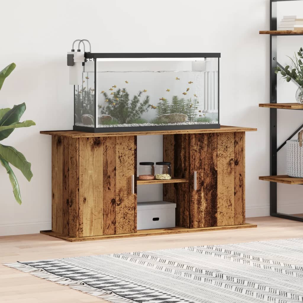 vidaXL Стойка за аквариум от старо дърво 121x41x58 cm Инженерно дърво
